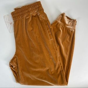 Fabletics Y2K Daria Luxe Velour Tapered Everyday Jogger Pants Mustard Size Small